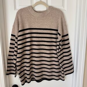 A New Day - Crew Neck Striped Sweater - XL -‎ Brown and Black